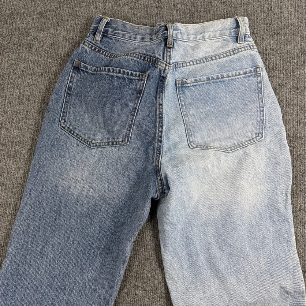 PacSun Two Tone Split Wash Dad‎ Jean High Waisted Blue Denim Size 26